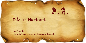 Mór Norbert névjegykártya