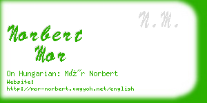 norbert mor business card